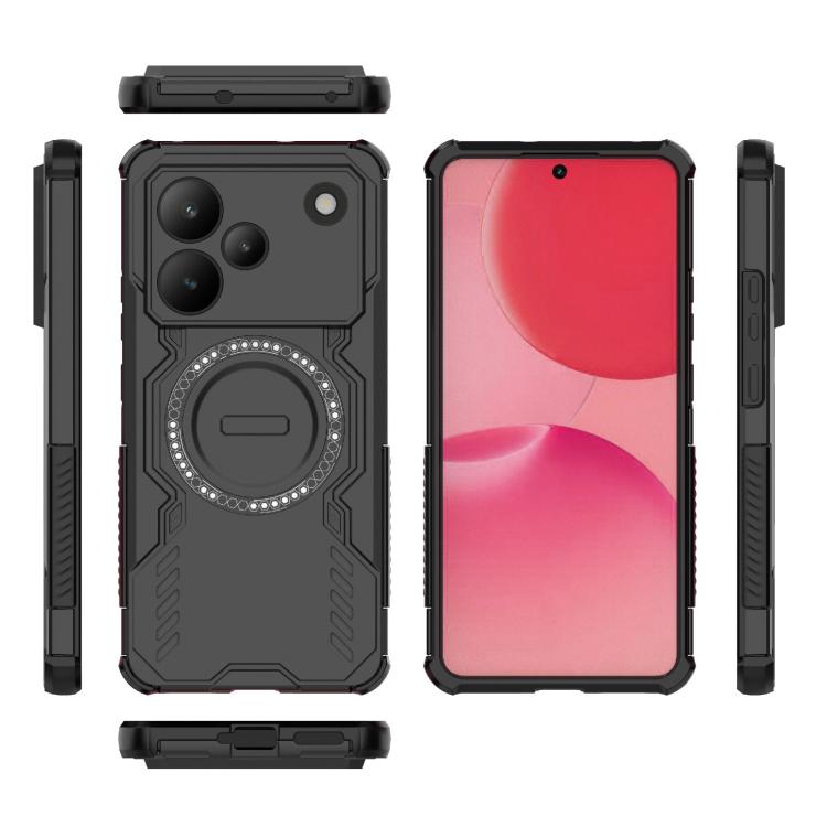 For Realme P4 5G India Butterfly Armor MagSafe Magnetic Ring Shockproof Phone Case