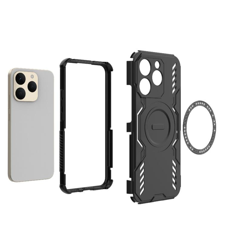 For Realme 15T 5G Global Butterfly Armor MagSafe Magnetic Ring Shockproof Phone Case