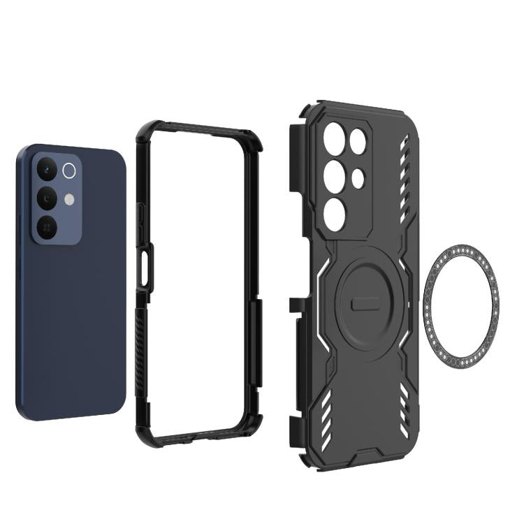 For Realme 15x 5G India Butterfly Armor MagSafe Magnetic Ring Shockproof Phone Case