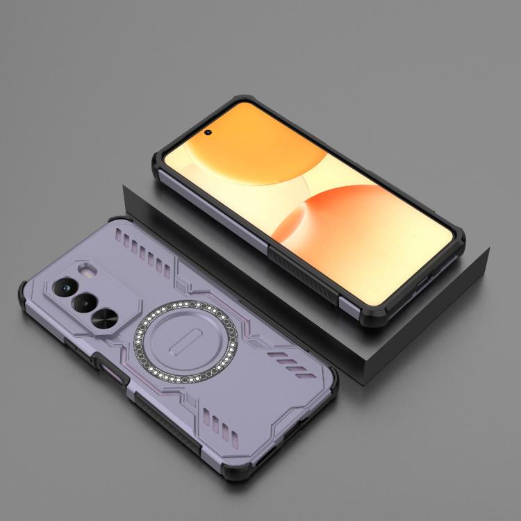 For Realme P4x 5G India Butterfly Armor MagSafe Magnetic Ring Shockproof Phone Case