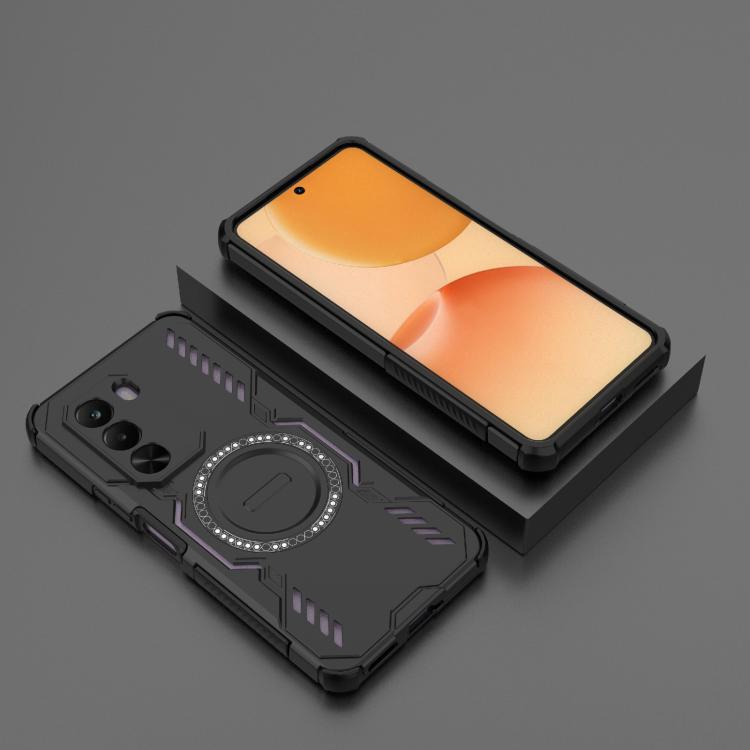 For Realme P4x 5G India Butterfly Armor MagSafe Magnetic Ring Shockproof Phone Case