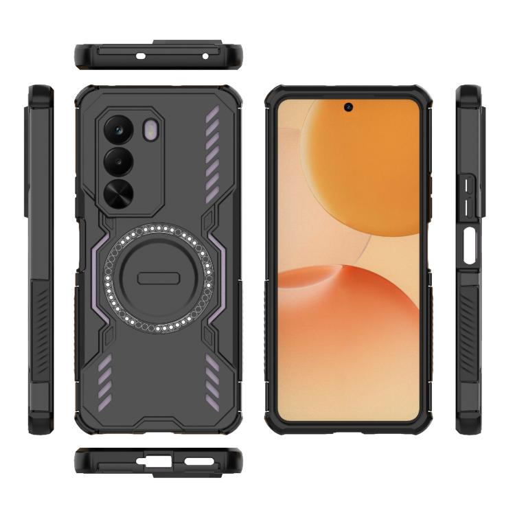 For Realme P4x 5G India Butterfly Armor MagSafe Magnetic Ring Shockproof Phone Case