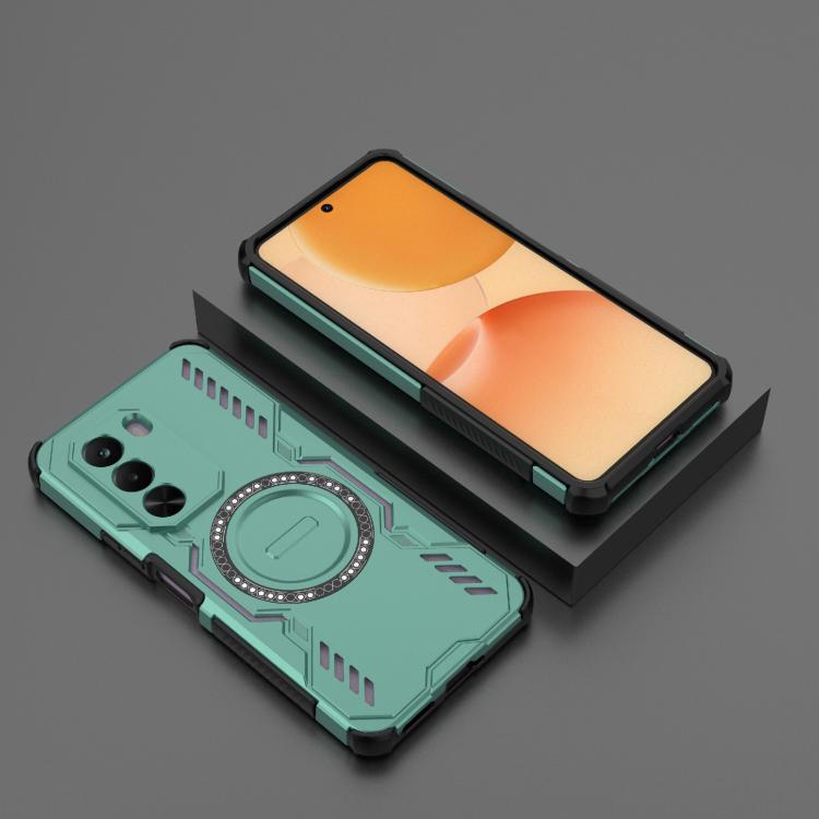 For Realme P4x 5G India Butterfly Armor MagSafe Magnetic Ring Shockproof Phone Case