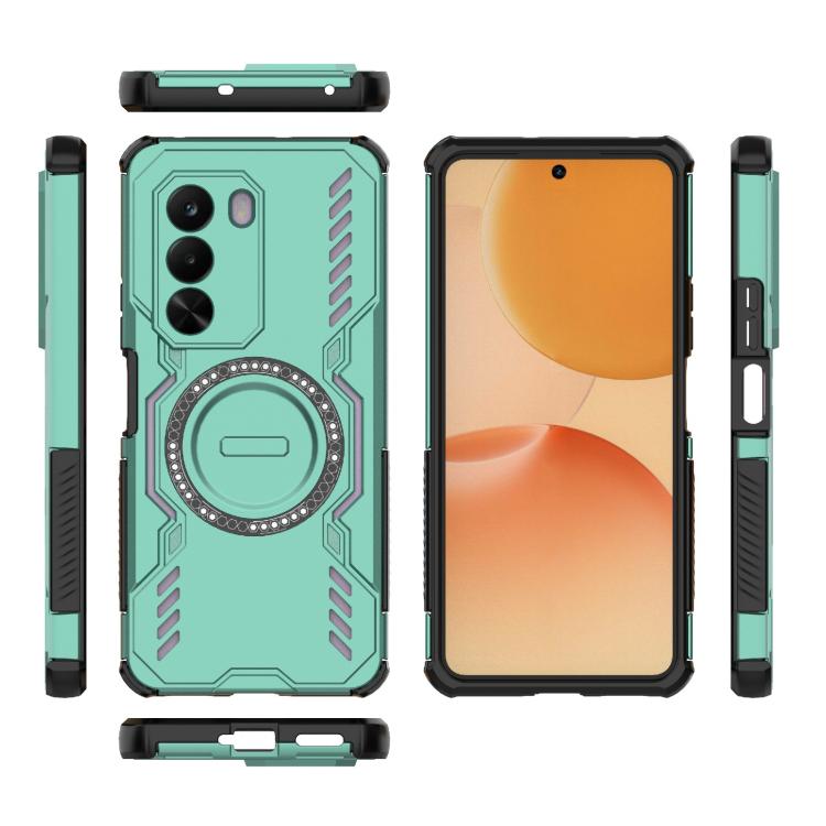 For Realme P4x 5G India Butterfly Armor MagSafe Magnetic Ring Shockproof Phone Case
