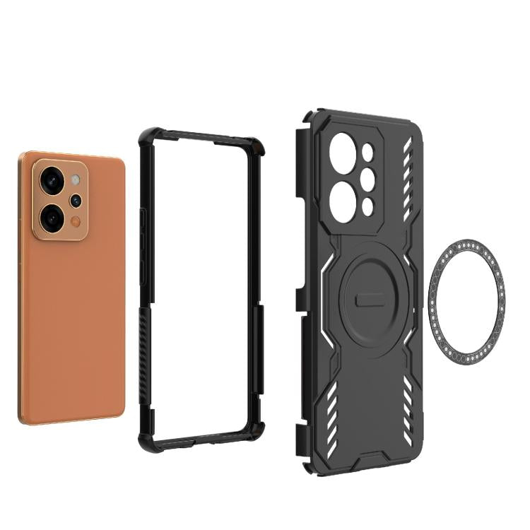 For Realme P4 Power 5G India Butterfly Armor MagSafe Magnetic Ring Shockproof Phone Case