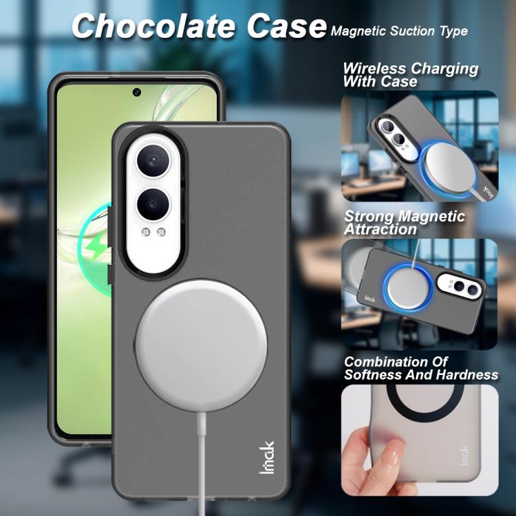 For OnePlus Nord CE4 Lite 5G IMAK Chocolate Series TPU + PET MagSafe Phone Case - Black