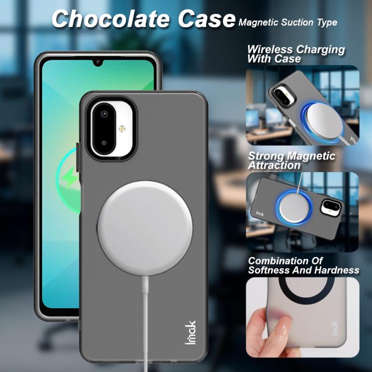 For Galaxy F06 5G / M06 5G IMAK Chocolate Series TPU + PET MagSafe Phone Case - Black