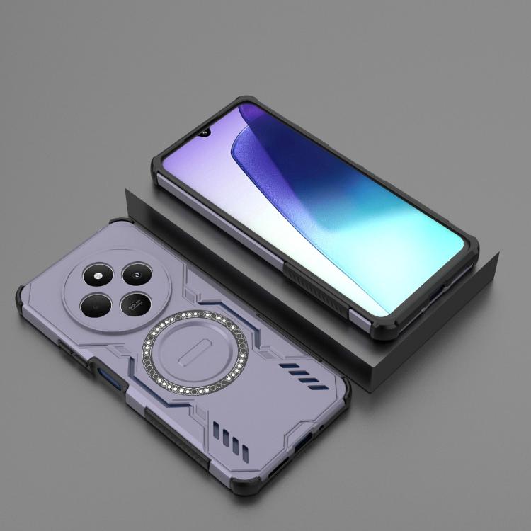 For Redmi 14C 4G Global Butterfly Armor MagSafe Magnetic Ring Shockproof Phone Case