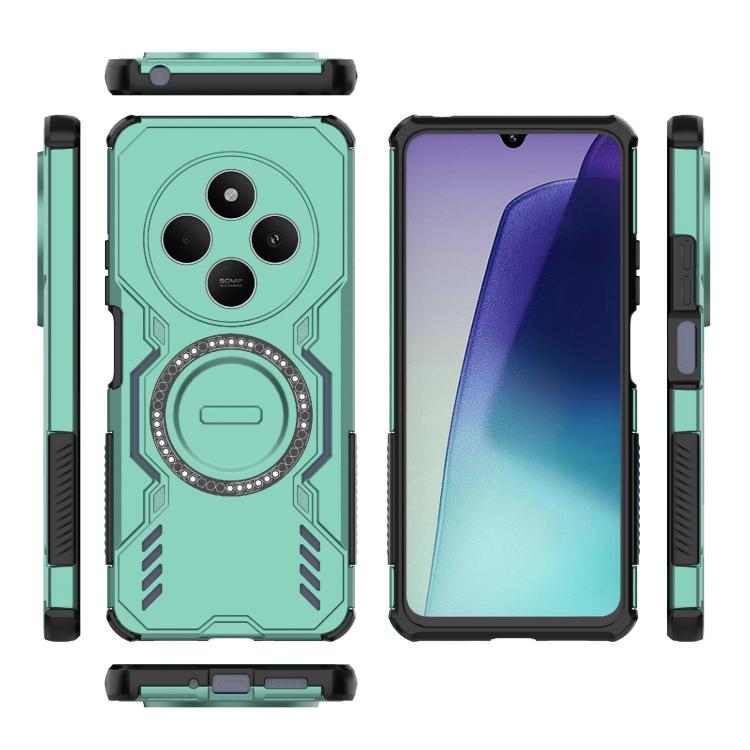 For Redmi 14C 4G Global Butterfly Armor MagSafe Magnetic Ring Shockproof Phone Case