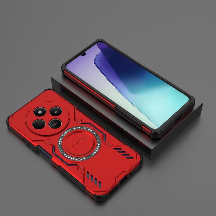 For Redmi 14C 4G Global Butterfly Armor MagSafe Magnetic Ring Shockproof Phone Case