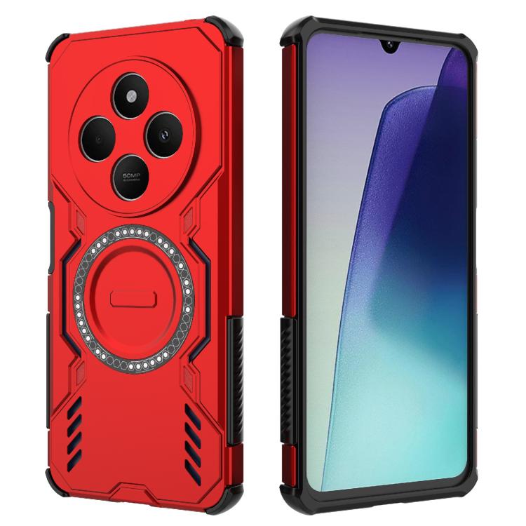 For Redmi 14C 4G Global Butterfly Armor MagSafe Magnetic Ring Shockproof Phone Case