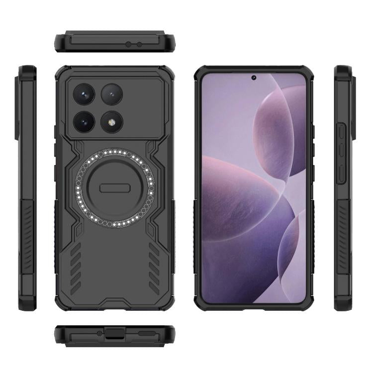 For Redmi K70 5G Butterfly Armor MagSafe Magnetic Ring Shockproof Phone Case