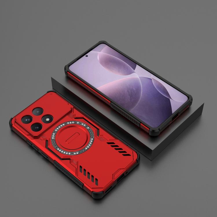 For Redmi K70 5G Butterfly Armor MagSafe Magnetic Ring Shockproof Phone Case