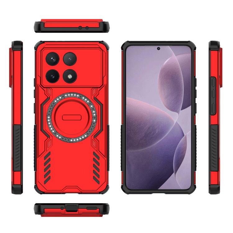 For Redmi K70 5G Butterfly Armor MagSafe Magnetic Ring Shockproof Phone Case