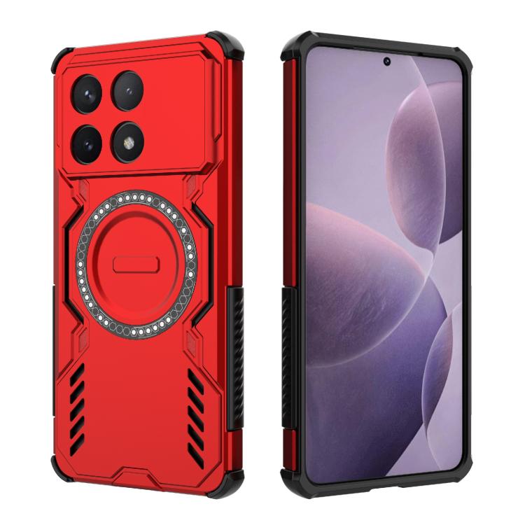 For Redmi K70 5G Butterfly Armor MagSafe Magnetic Ring Shockproof Phone Case