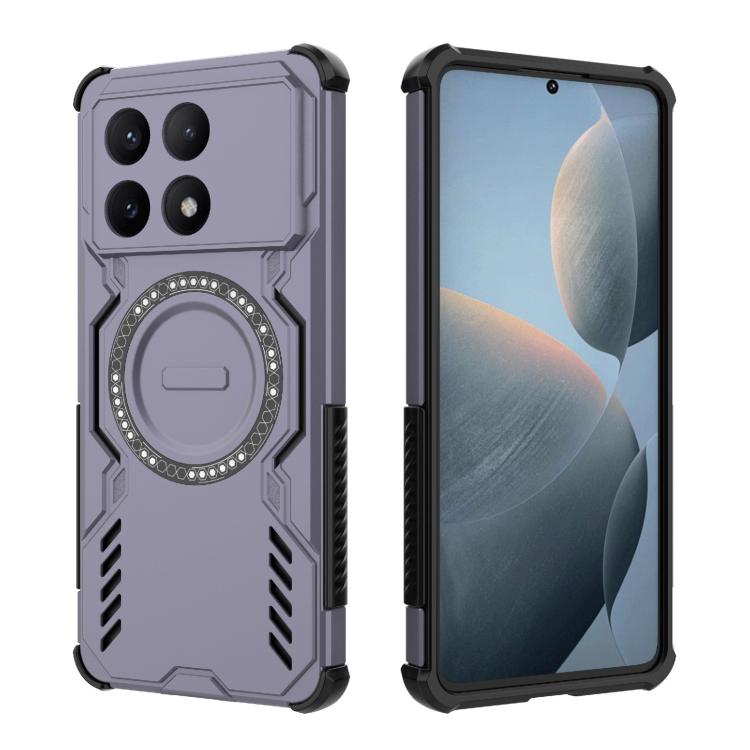 For Redmi K70E 5G Butterfly Armor MagSafe Magnetic Ring Shockproof Phone Case