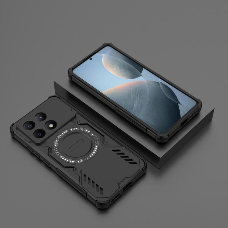 For Redmi K70E 5G Butterfly Armor MagSafe Magnetic Ring Shockproof Phone Case
