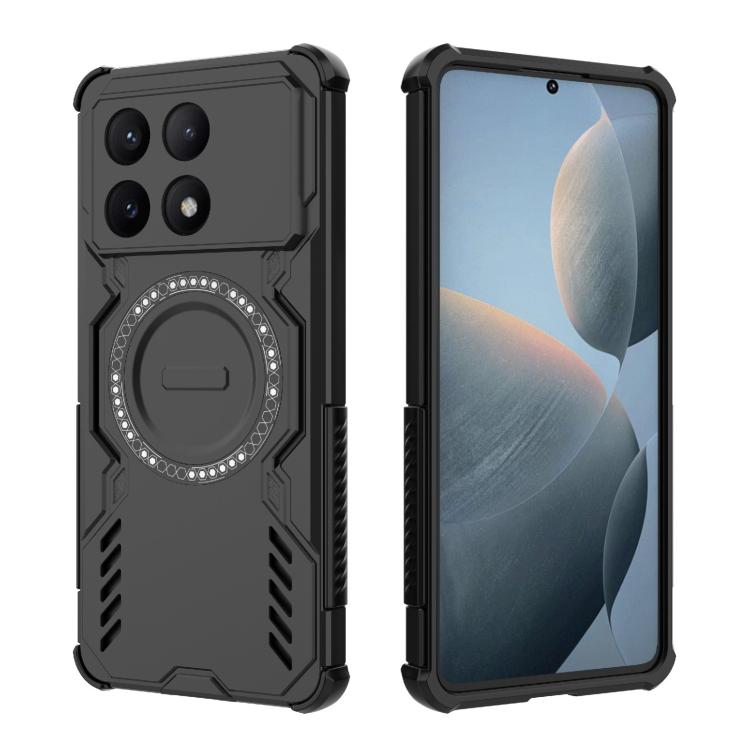 For Redmi K70E 5G Butterfly Armor MagSafe Magnetic Ring Shockproof Phone Case