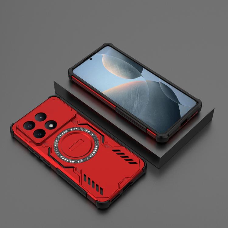 For Redmi K70E 5G Butterfly Armor MagSafe Magnetic Ring Shockproof Phone Case