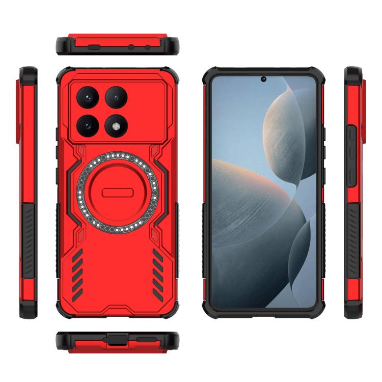 For Redmi K70E 5G Butterfly Armor MagSafe Magnetic Ring Shockproof Phone Case