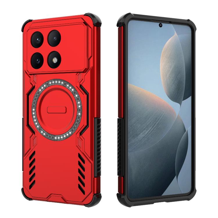 For Redmi K70E 5G Butterfly Armor MagSafe Magnetic Ring Shockproof Phone Case