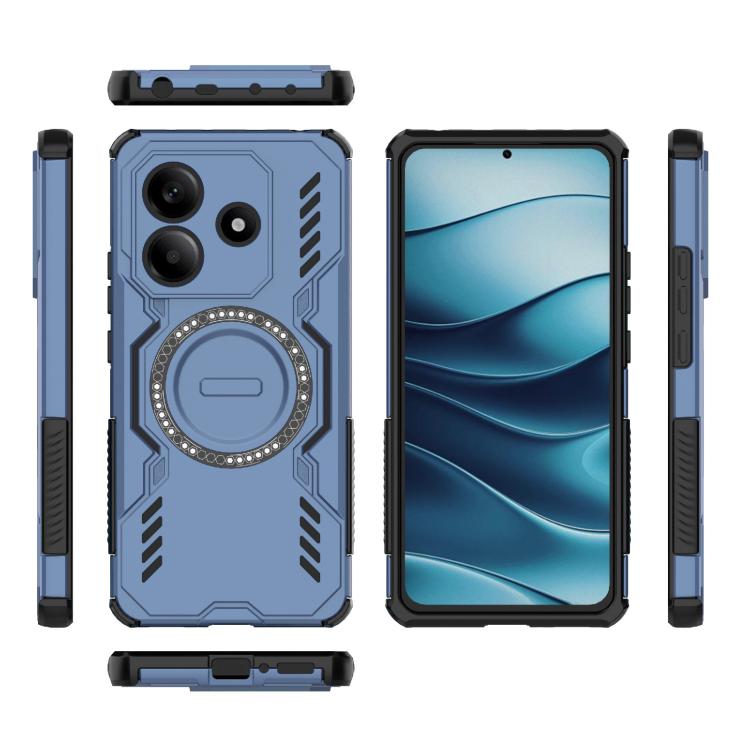 For Redmi Note 14 5G Global Butterfly Armor MagSafe Magnetic Ring Shockproof Phone Case