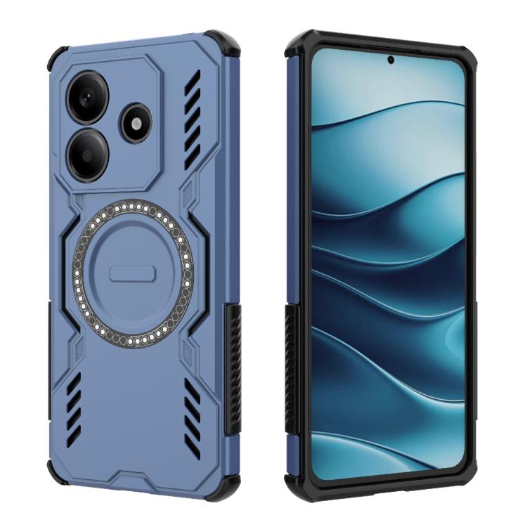 For Redmi Note 14 5G Global Butterfly Armor MagSafe Magnetic Ring Shockproof Phone Case