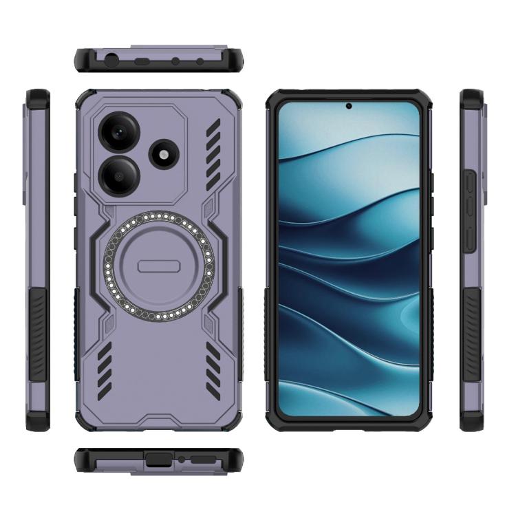 For Redmi Note 14 5G Global Butterfly Armor MagSafe Magnetic Ring Shockproof Phone Case