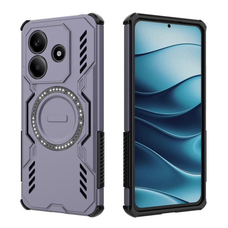 For Redmi Note 14 5G Global Butterfly Armor MagSafe Magnetic Ring Shockproof Phone Case