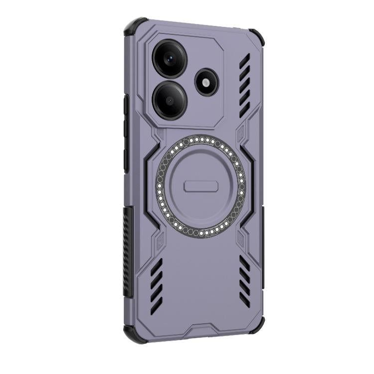 For Redmi Note 14 5G Global Butterfly Armor MagSafe Magnetic Ring Shockproof Phone Case