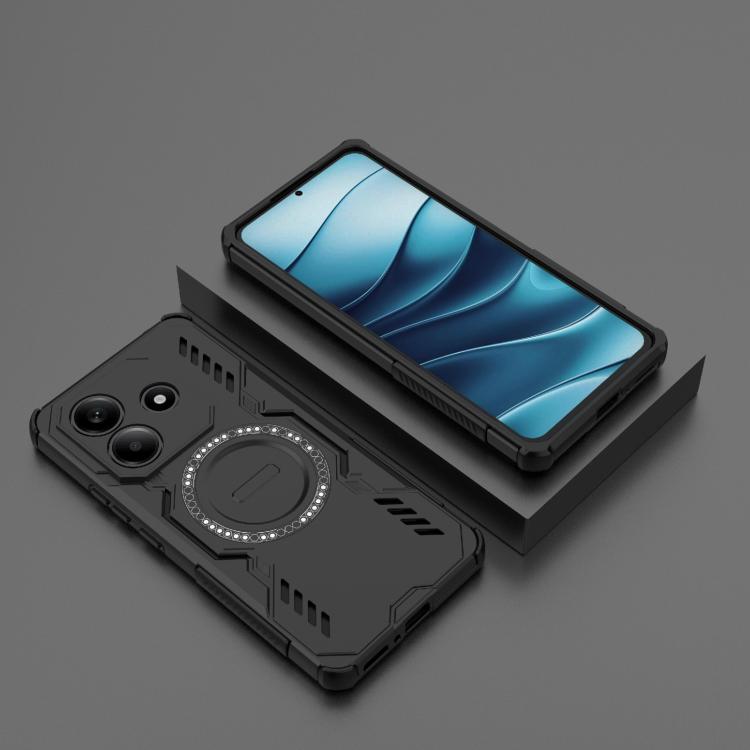 For Redmi Note 14 5G Global Butterfly Armor MagSafe Magnetic Ring Shockproof Phone Case