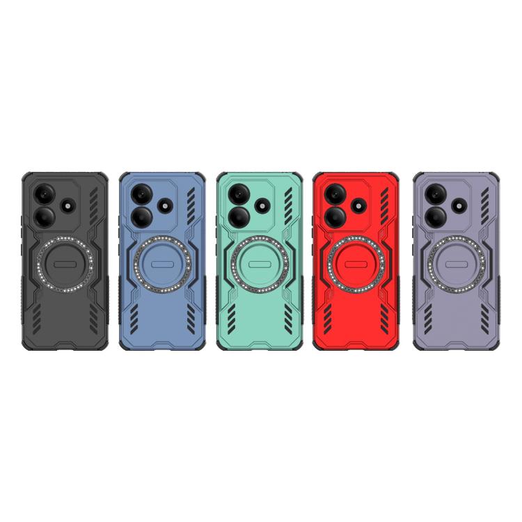 For Redmi Note 14 5G Global Butterfly Armor MagSafe Magnetic Ring Shockproof Phone Case