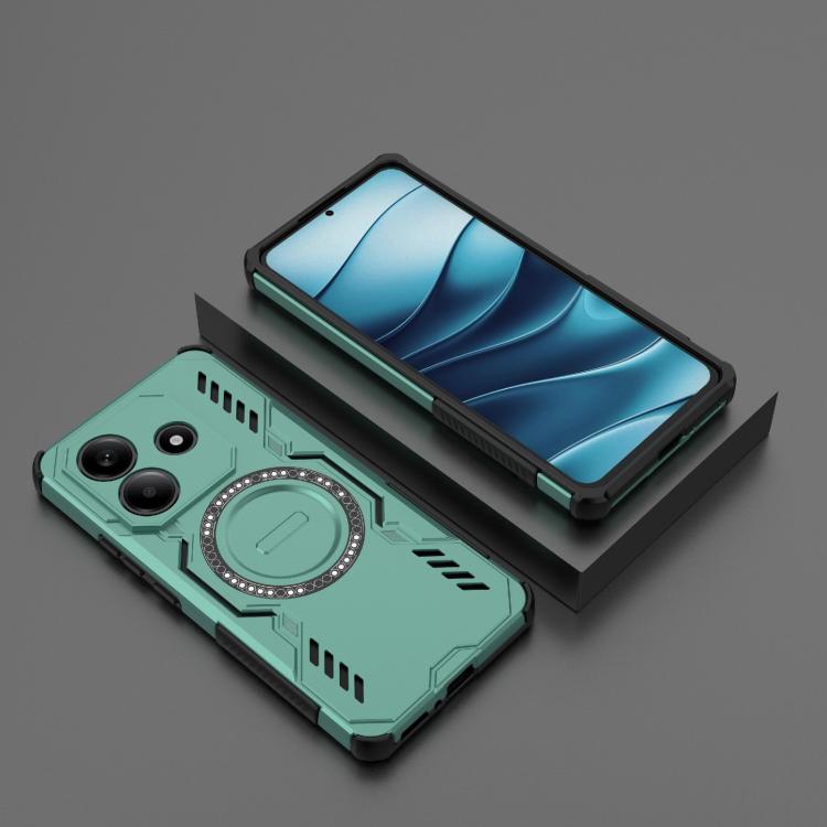 For Redmi Note 14 5G Global Butterfly Armor MagSafe Magnetic Ring Shockproof Phone Case