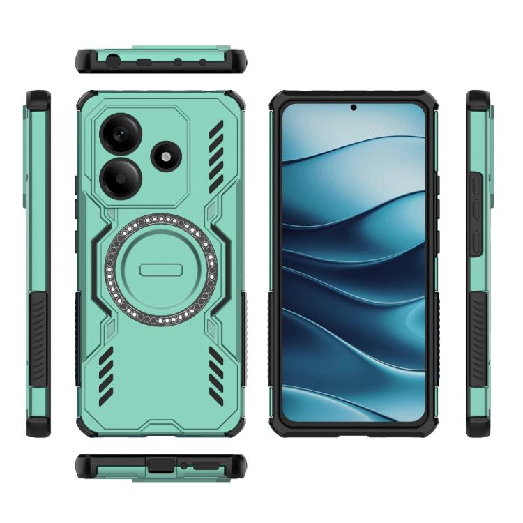 For Redmi Note 14 5G Global Butterfly Armor MagSafe Magnetic Ring Shockproof Phone Case