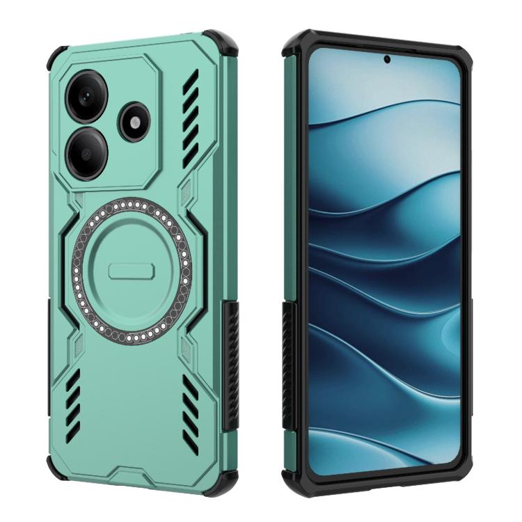 For Redmi Note 14 5G Global Butterfly Armor MagSafe Magnetic Ring Shockproof Phone Case