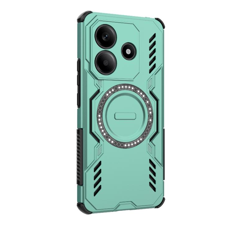 For Redmi Note 14 5G Global Butterfly Armor MagSafe Magnetic Ring Shockproof Phone Case