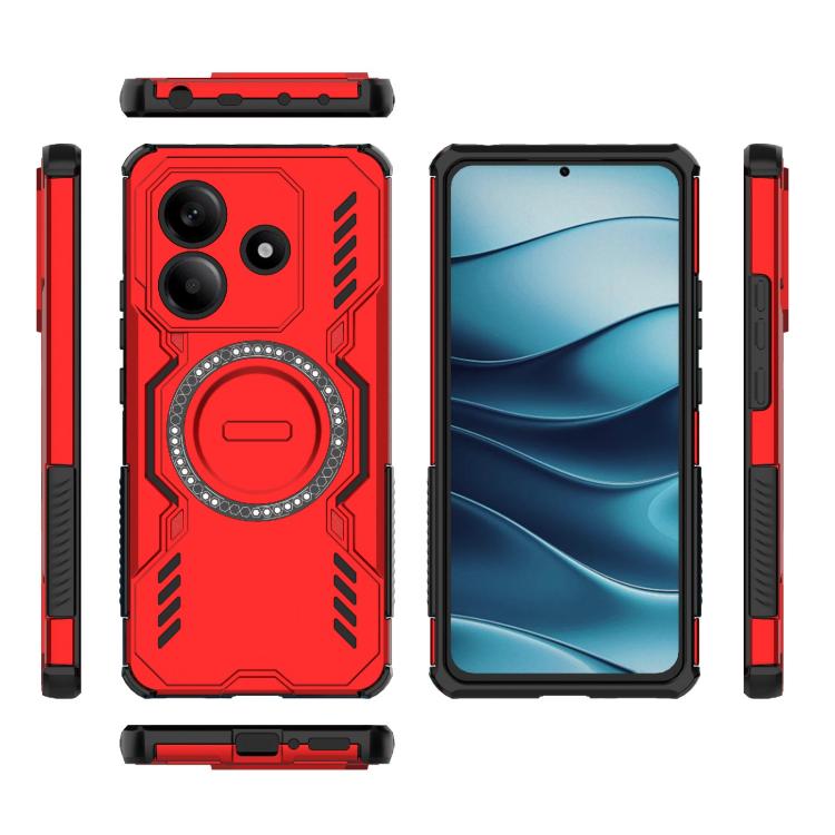 For Redmi Note 14 5G Global Butterfly Armor MagSafe Magnetic Ring Shockproof Phone Case
