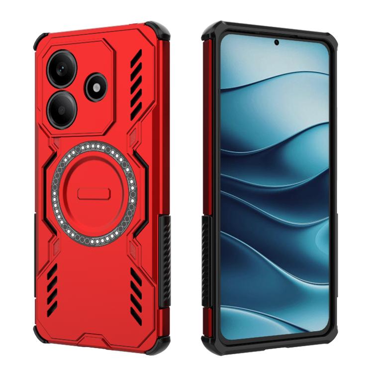 For Redmi Note 14 5G Global Butterfly Armor MagSafe Magnetic Ring Shockproof Phone Case
