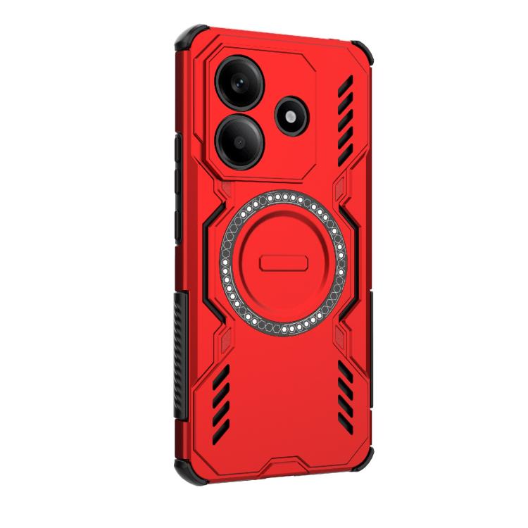 For Redmi Note 14 5G Global Butterfly Armor MagSafe Magnetic Ring Shockproof Phone Case