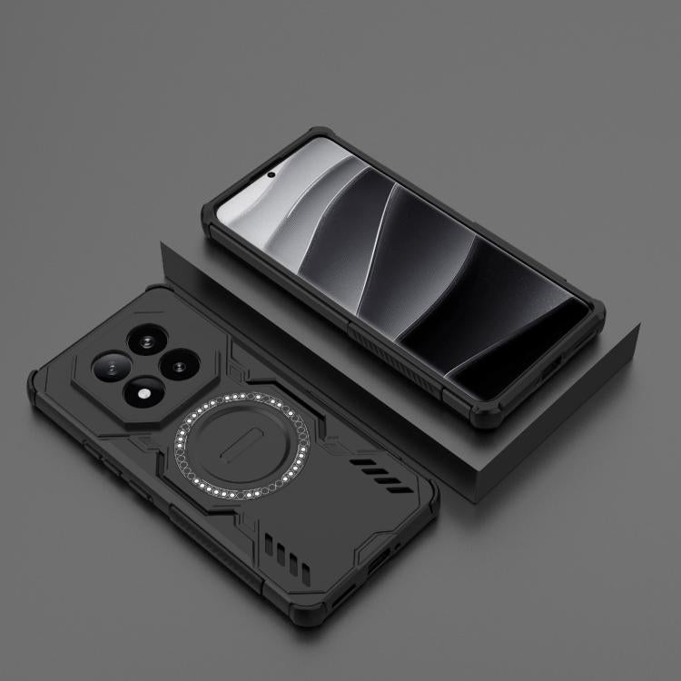 For Redmi Note 14 Pro+ 5G Butterfly Armor MagSafe Magnetic Ring Shockproof Phone Case