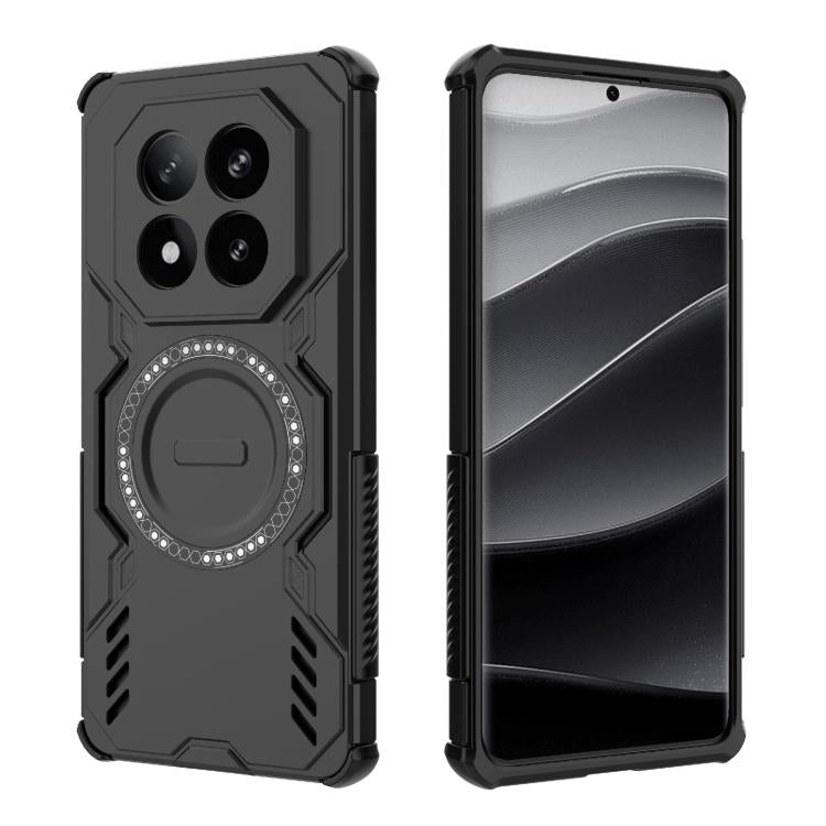 For Redmi Note 14 Pro+ 5G Butterfly Armor MagSafe Magnetic Ring Shockproof Phone Case