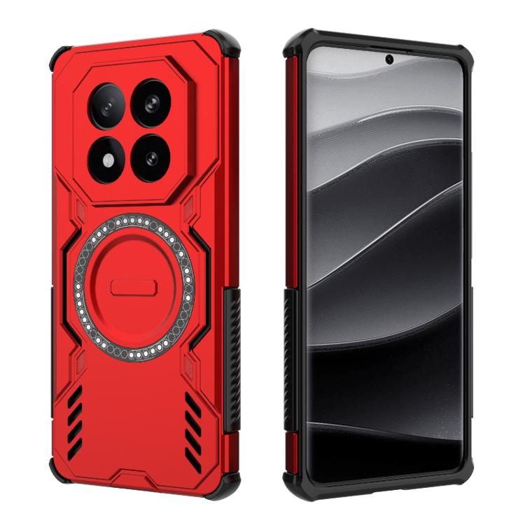 For Redmi Note 14 Pro+ 5G Butterfly Armor MagSafe Magnetic Ring Shockproof Phone Case