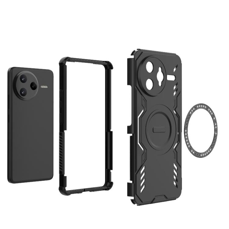 For Redmi K80 Pro 5G Butterfly Armor MagSafe Magnetic Ring Shockproof Phone Case