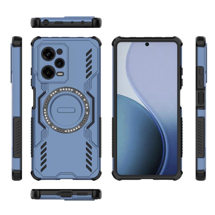 For Redmi Note 12 Pro 5G Global Butterfly Armor MagSafe Magnetic Ring Shockproof Phone Case