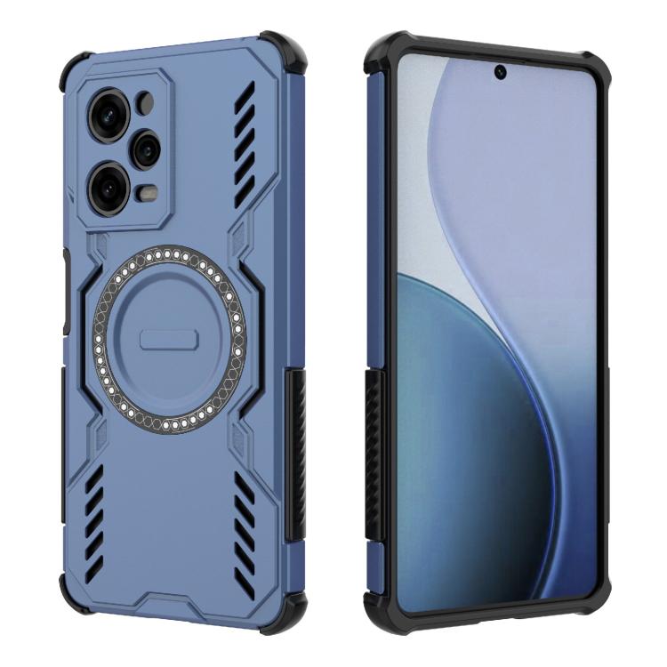 For Redmi Note 12 Pro 5G Global Butterfly Armor MagSafe Magnetic Ring Shockproof Phone Case
