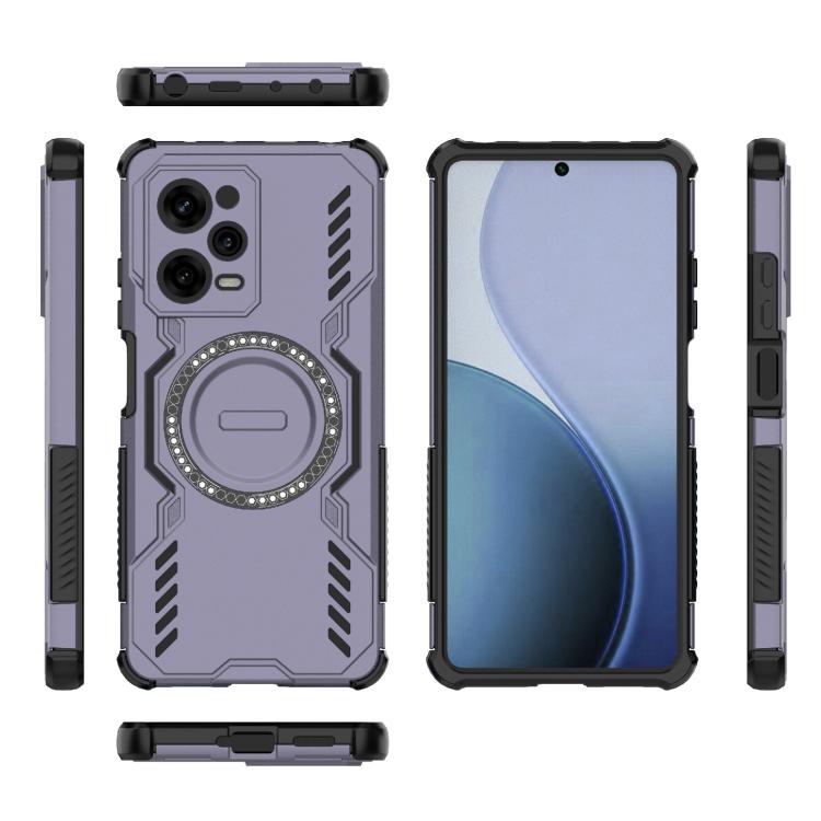 For Redmi Note 12 Pro 5G Global Butterfly Armor MagSafe Magnetic Ring Shockproof Phone Case