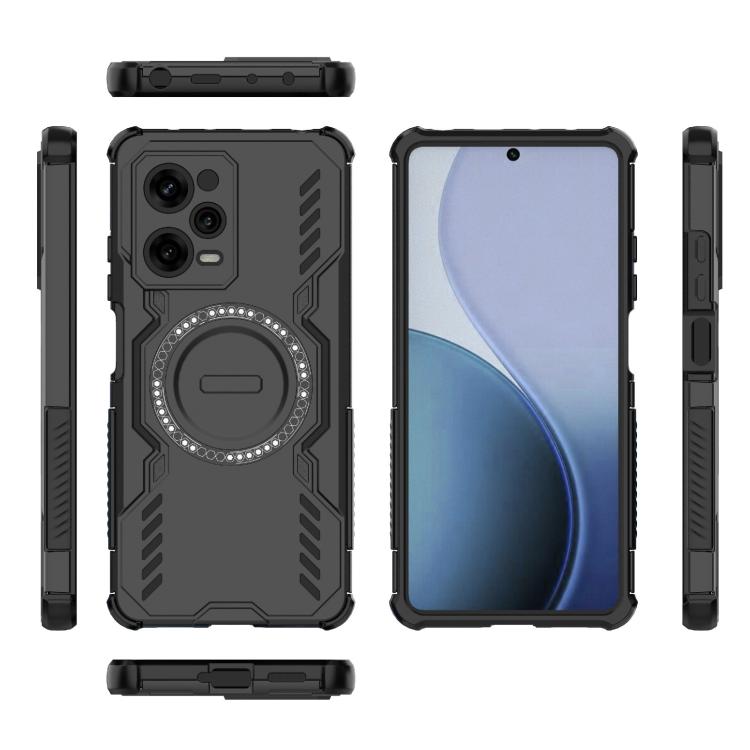 For Redmi Note 12 Pro 5G Global Butterfly Armor MagSafe Magnetic Ring Shockproof Phone Case