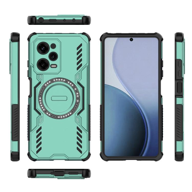 For Redmi Note 12 Pro 5G Global Butterfly Armor MagSafe Magnetic Ring Shockproof Phone Case