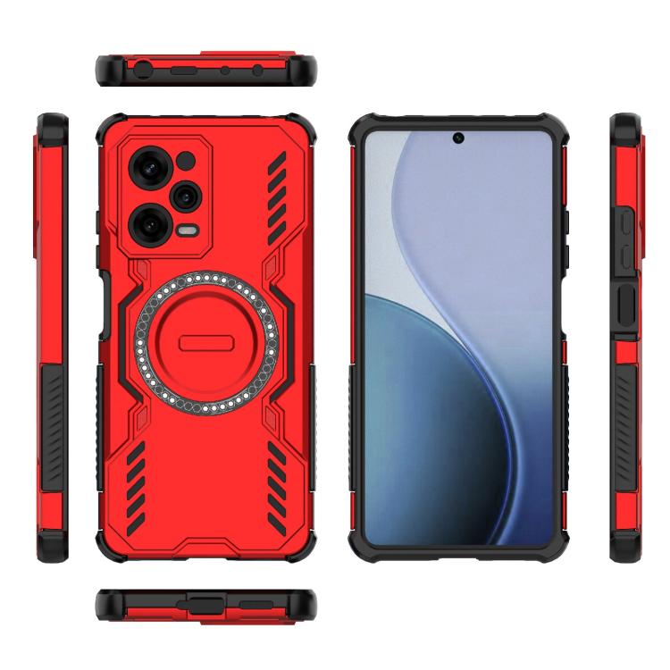 For Redmi Note 12 Pro 5G Global Butterfly Armor MagSafe Magnetic Ring Shockproof Phone Case