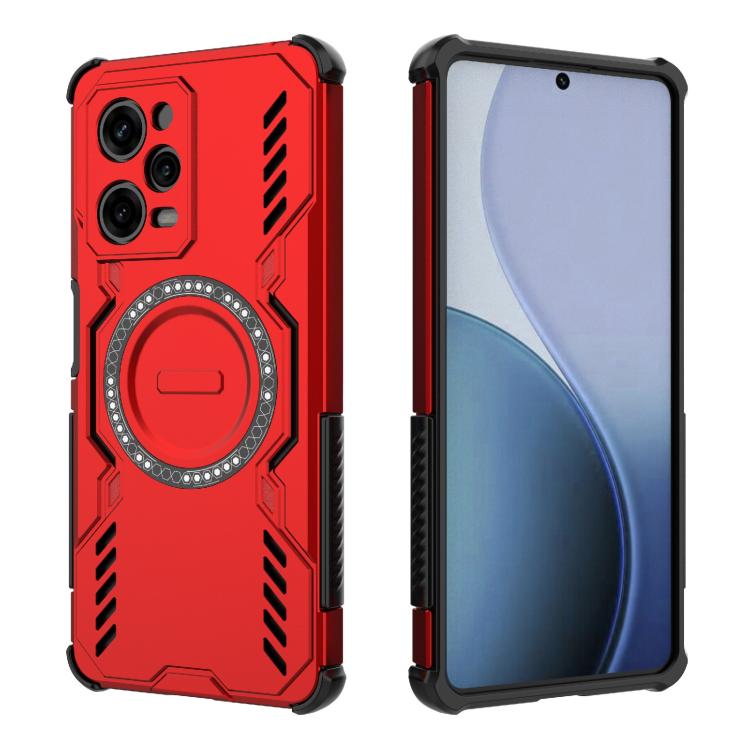 For Redmi Note 12 Pro 5G Global Butterfly Armor MagSafe Magnetic Ring Shockproof Phone Case